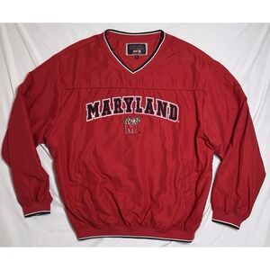 Colosseum Athletics University of Maryland Terrapins Red Pullover Jacket Size L
